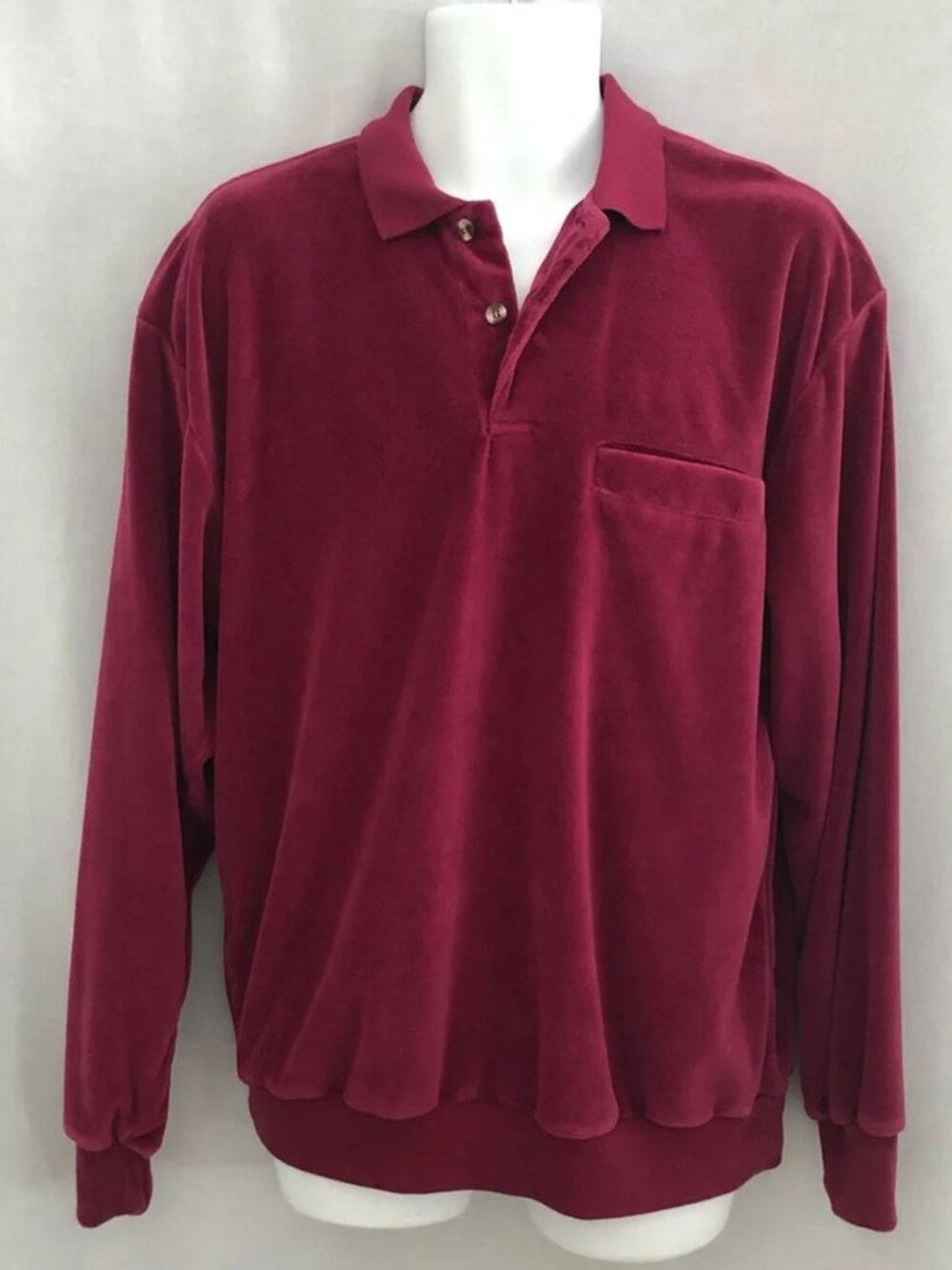 Vintage Savile Row Men's Velour Pullover Shirt